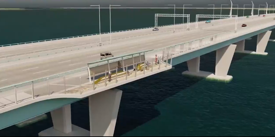 Les premières voies du pont de lÎle aux Tourtes devraient être