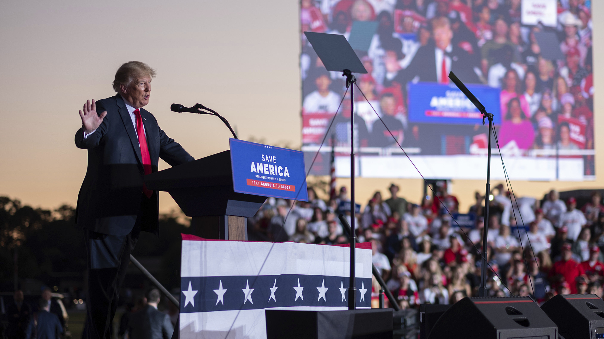 Donald Trump lors d'un rassemblement en 2019.