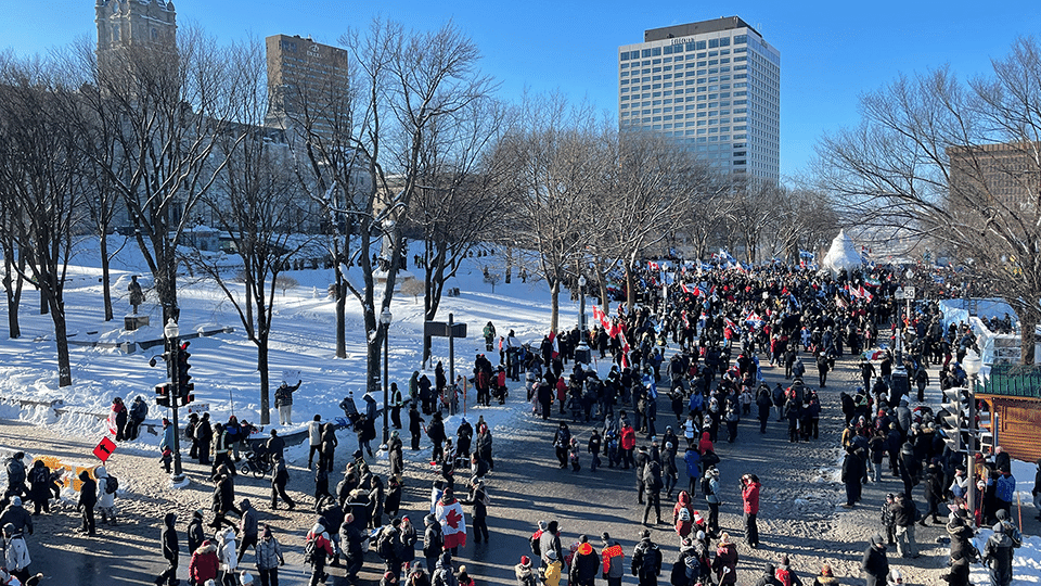 Les manifestations de Québec, à l'ouverture du Carnaval.