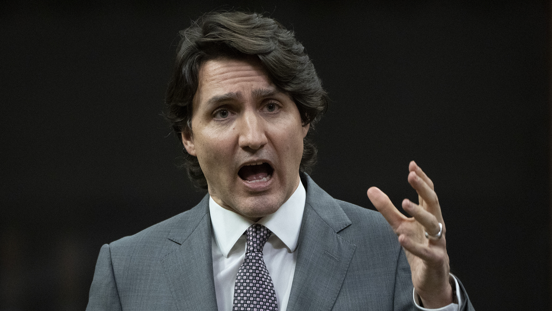 Le premier ministre Justin Trudeau lors de la période de question, le 16 février 2022.