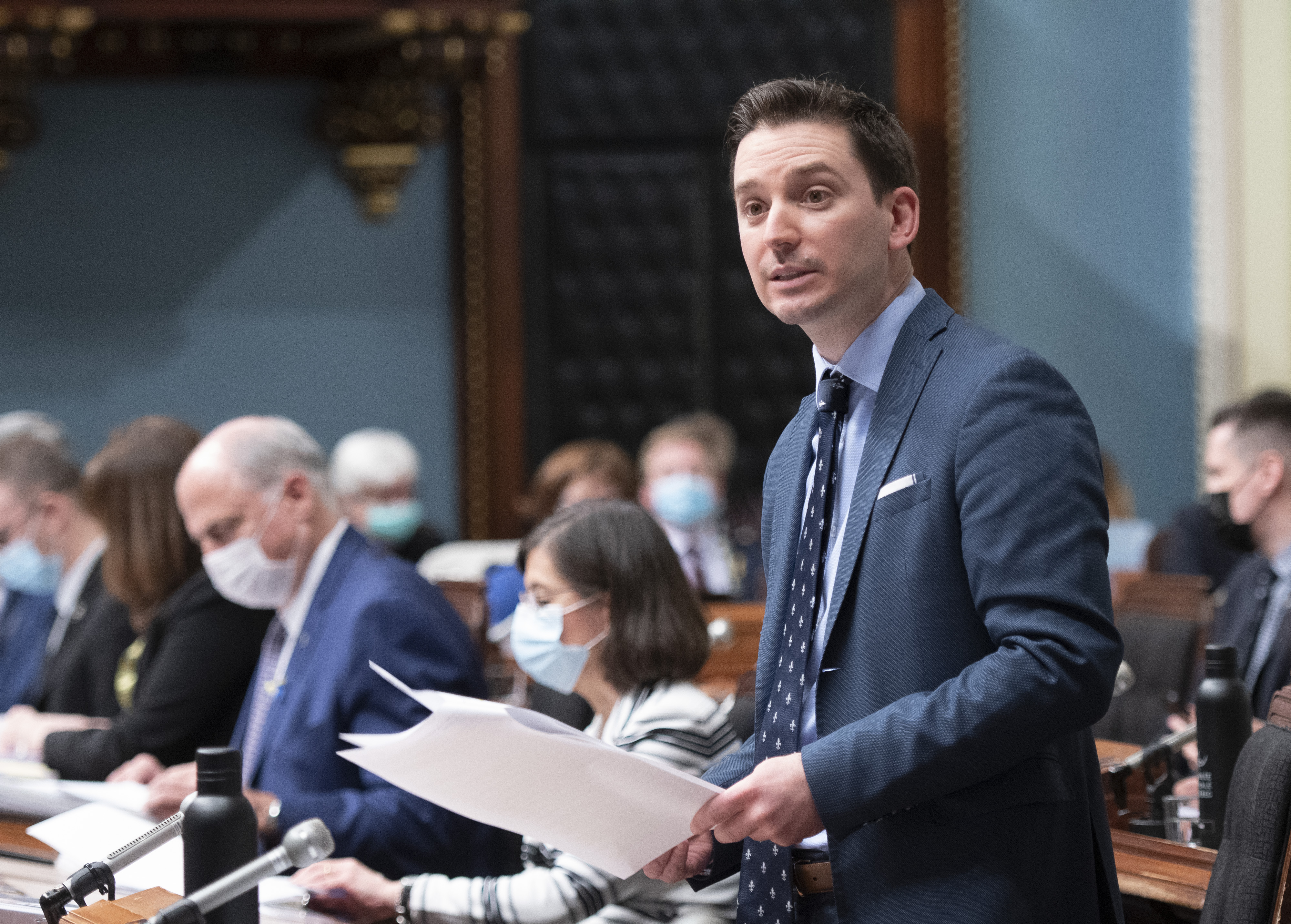 Le ministre de la Justice du Québec, Simon Jolin-Barrette, lors d'une séance de l'Assemblée nationale.