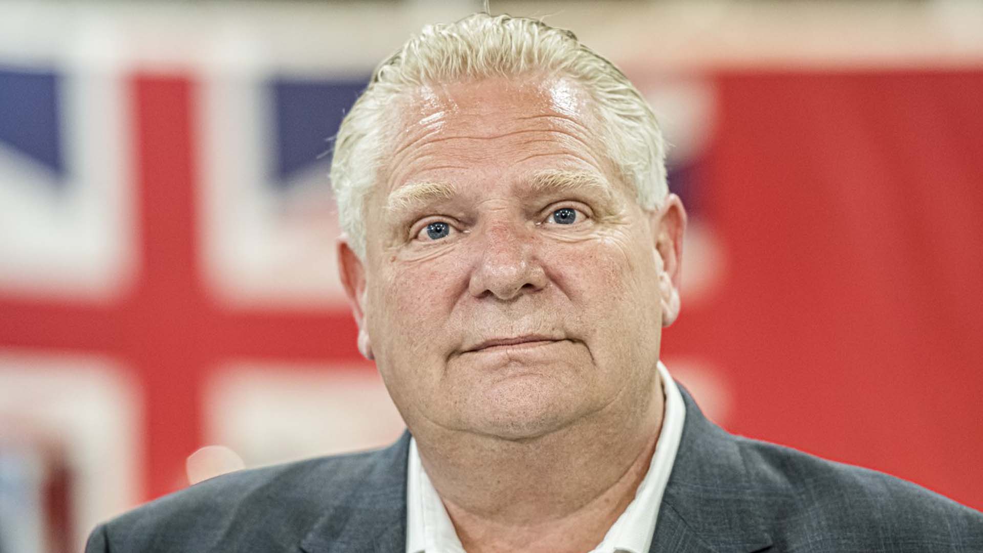 Le premier ministre de l'Ontario, Doug Ford, fait une halte électorale au Finishing Trades Institute of Ontario, à North York, en Ontario, le mardi 17 mai 2022.