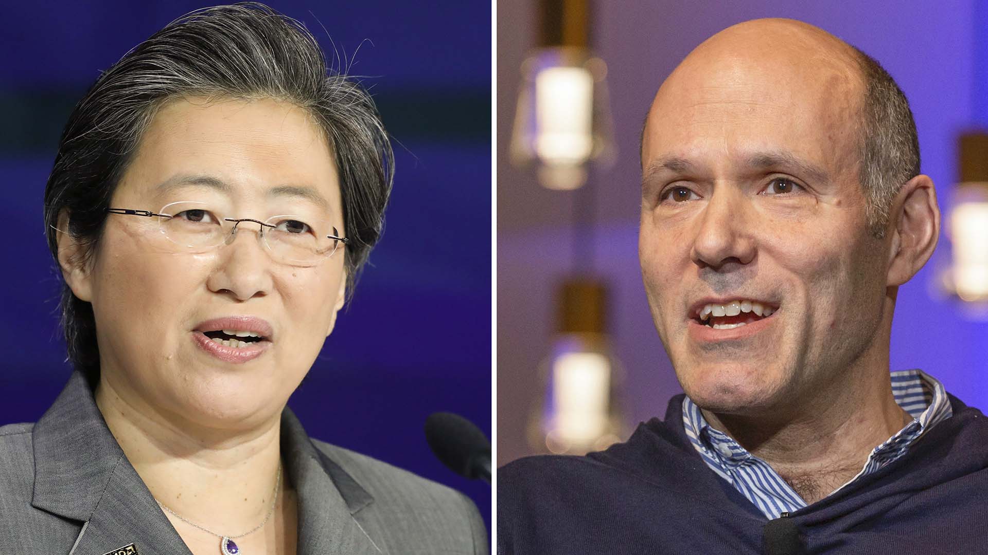 Lisa T. Su (à gauche) et Peter Kern sont parmi les PDG américains ayant reçu la plus grande hausse de salaire en 2021.