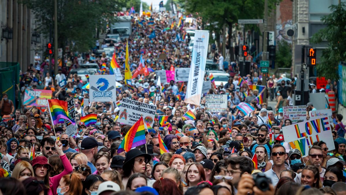 Le défilé de Fierté Montréal en 2021.