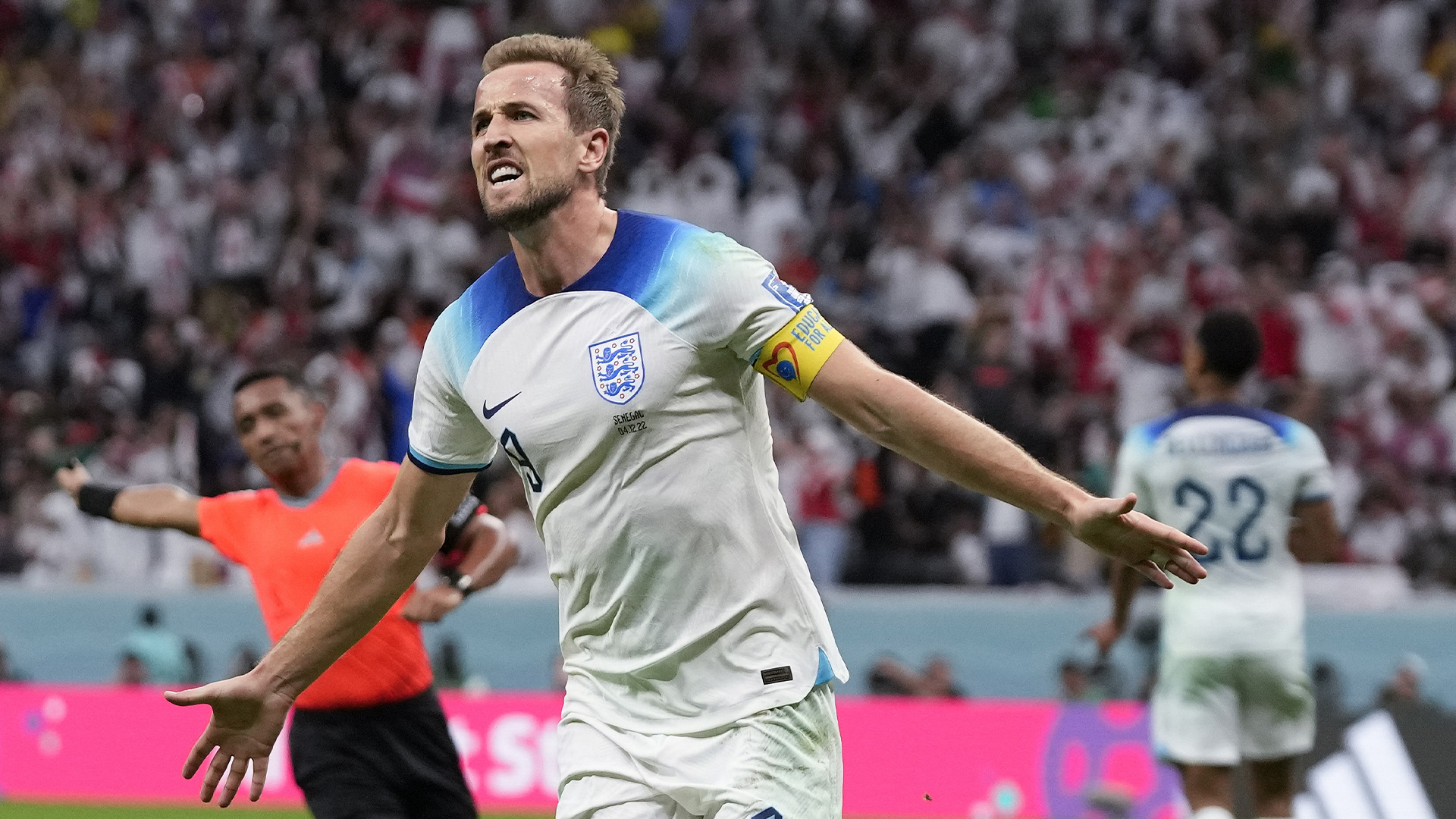 Harry Kane a inscrit un premier but lors de cette Coupe du monde et l'Angleterre a blanchi le Sénégal 3-0, dimanche.