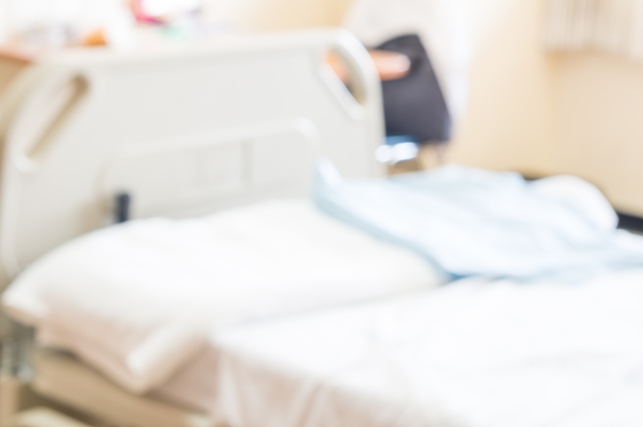 Blurred of patient bed in hospital