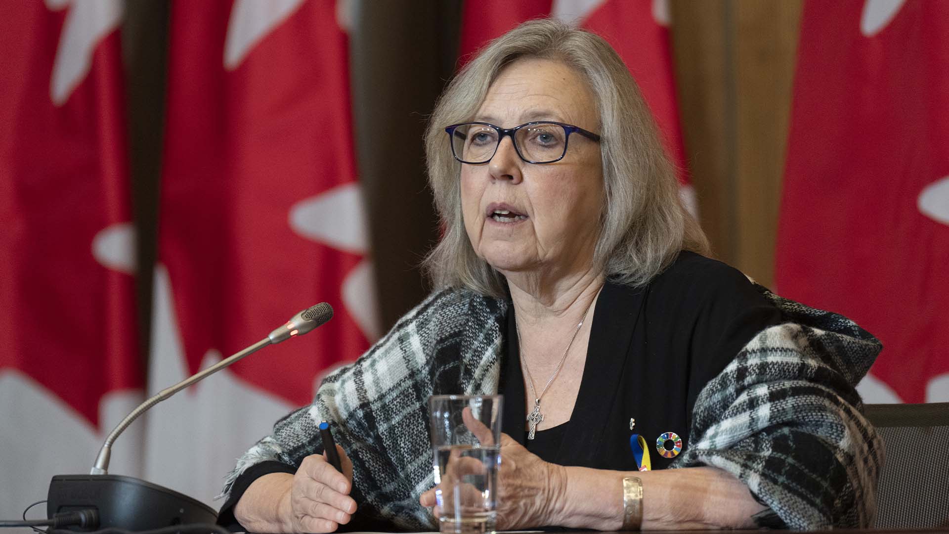 La chef du Parti vert du Canada, Elizabeth May, le mardi 14 février 2023 à Ottawa.