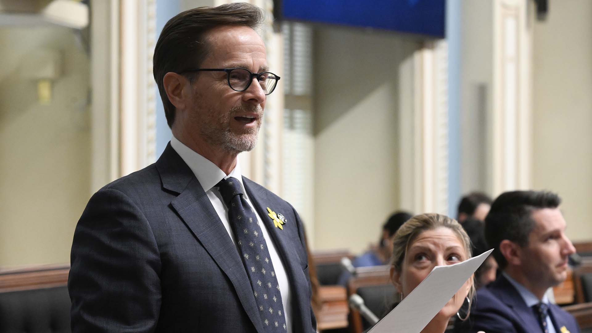 Le libéral Frédéric Beauchemin à l'Assemblée nationale, en avril 2023.