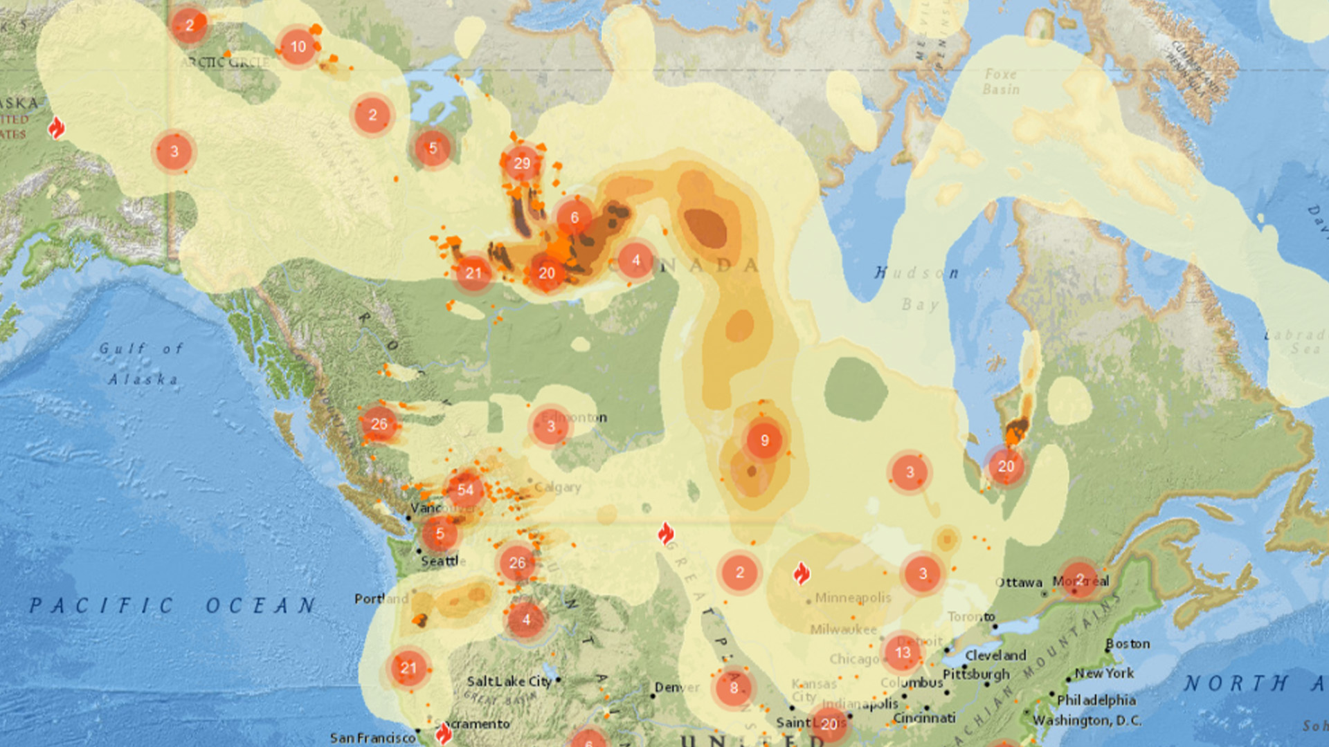 Eastern Canada could be affected by smoke from NWT wildfires