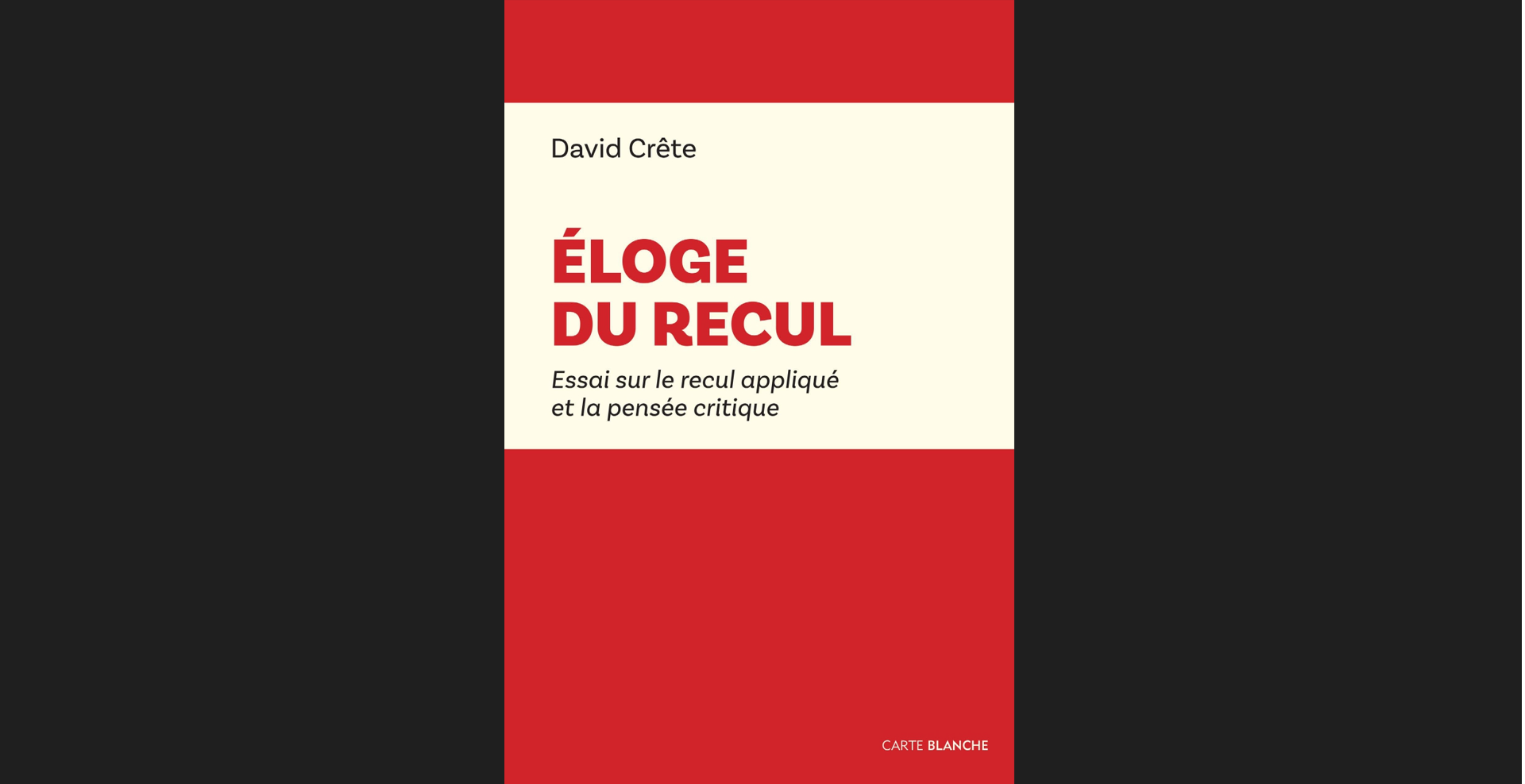 Éloge du recul