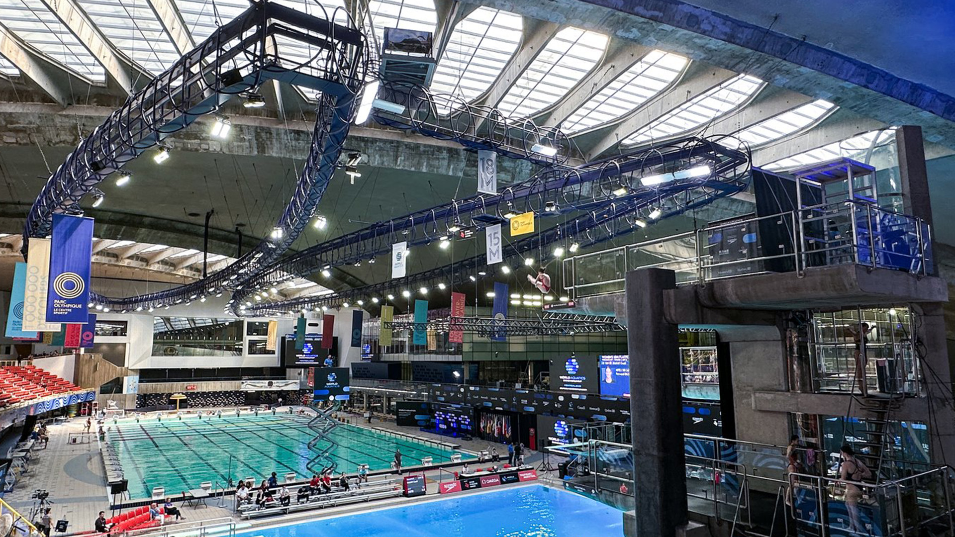 Caeli McKay, du Canada, participe à la ronde préliminaire de la plateforme féminine de 10 m à la Coupe du monde de plongeon aquatique 2023 à Montréal, le vendredi 5 mai 2023.