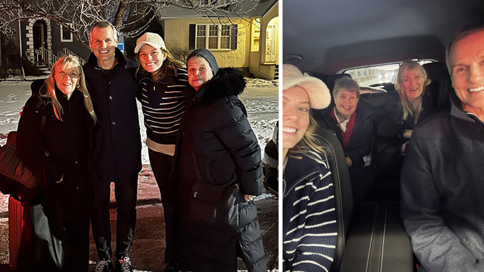 Alison Hall et les passagers de la voiture de location en direction de Winnipeg.