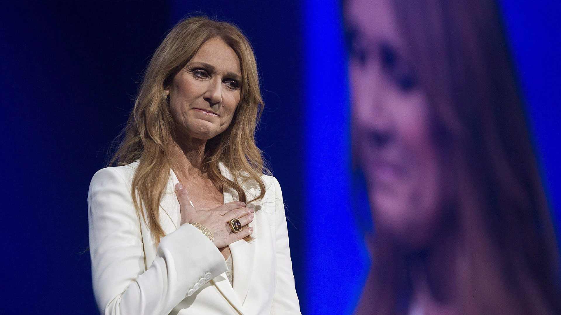 Céline Dion lors d'un spectacle au Centre Bell de Montréal, le dimanche 31 juillet 2016. La superstar canadienne a reçu un diagnostic de syndrome de la personne raide, une maladie rare.