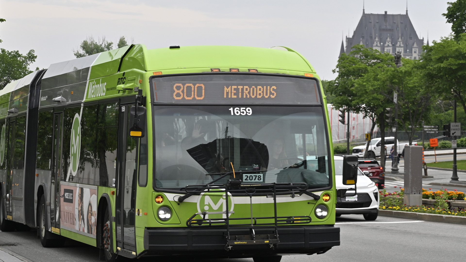 Un autobus public du Réseau Transport de la Capitale (RTC) le mardi 13 juin 2023 est en démonstration à Québec.