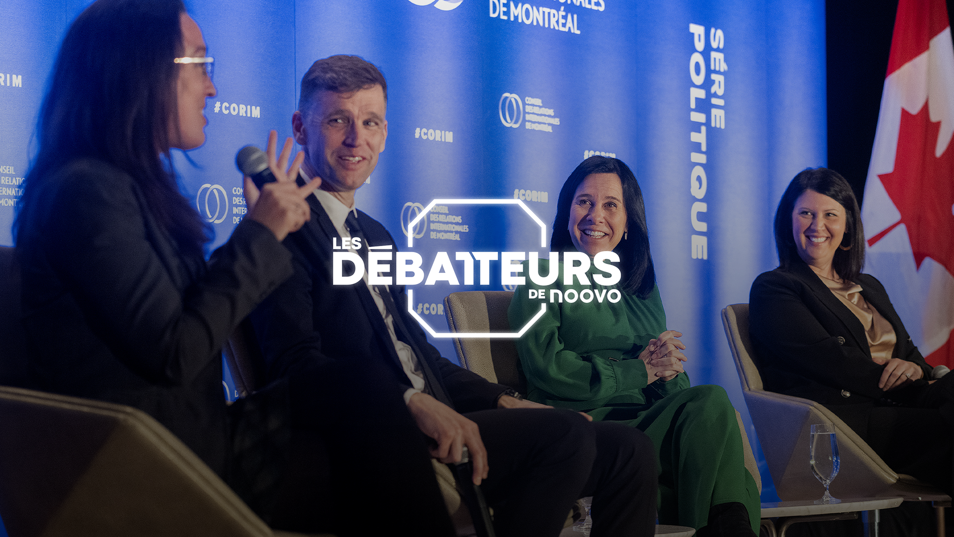 La mairesse de Montréal, Valérie Plante, deuxième à droite, avec ses homologues Bruno Marchand, Québec, Evelyne Beaudin, Sherbrooke et la mairesse de Gatineau, France Belisle, participent à une table ronde à Montréal, le mercredi 12 avril 2023.