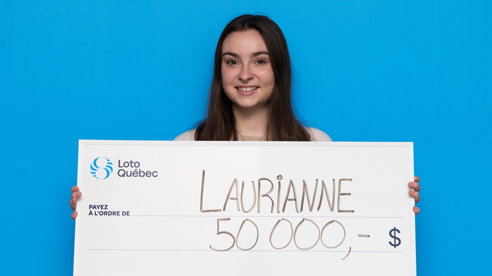 Laurianne Therrien, gagnante de 50 000 $ à La poule aux oeufs d'or.
