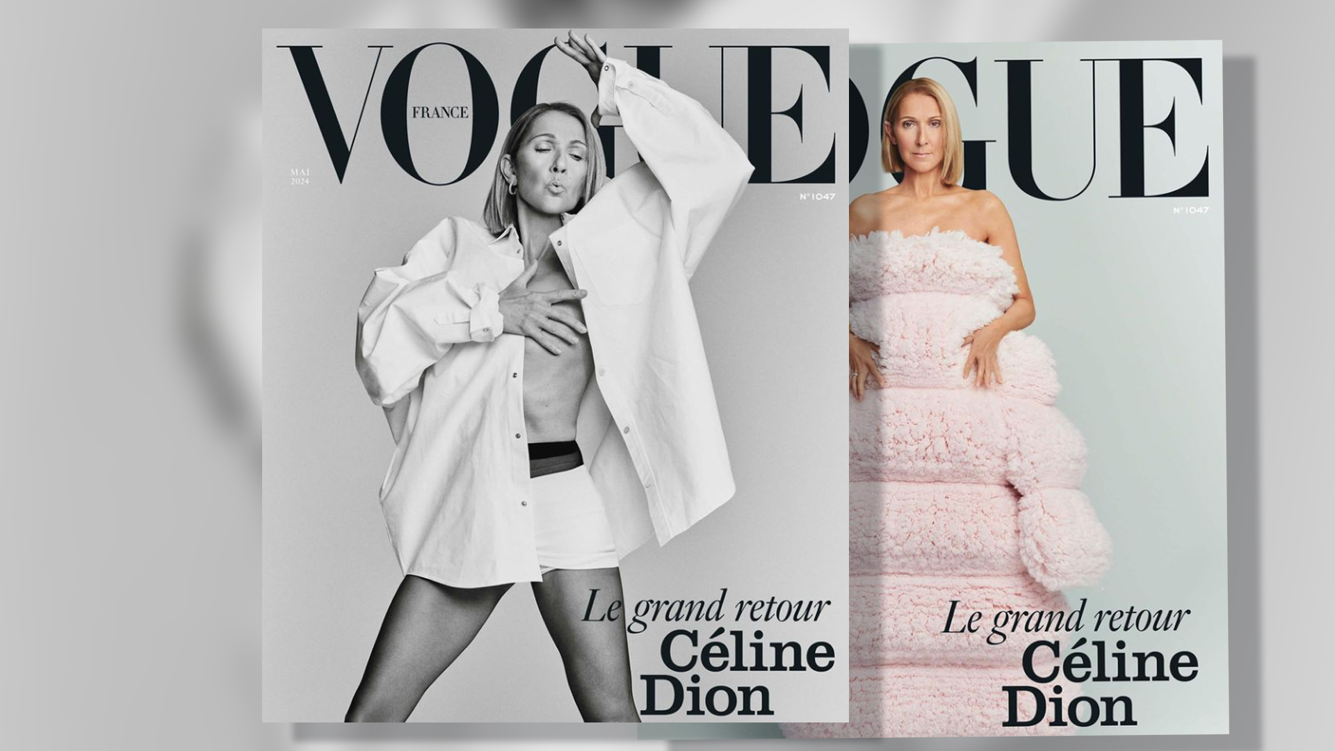 La couverture du «Vogue France» pour l'édition de mai 2024 mettant en vedette Céline Dion.