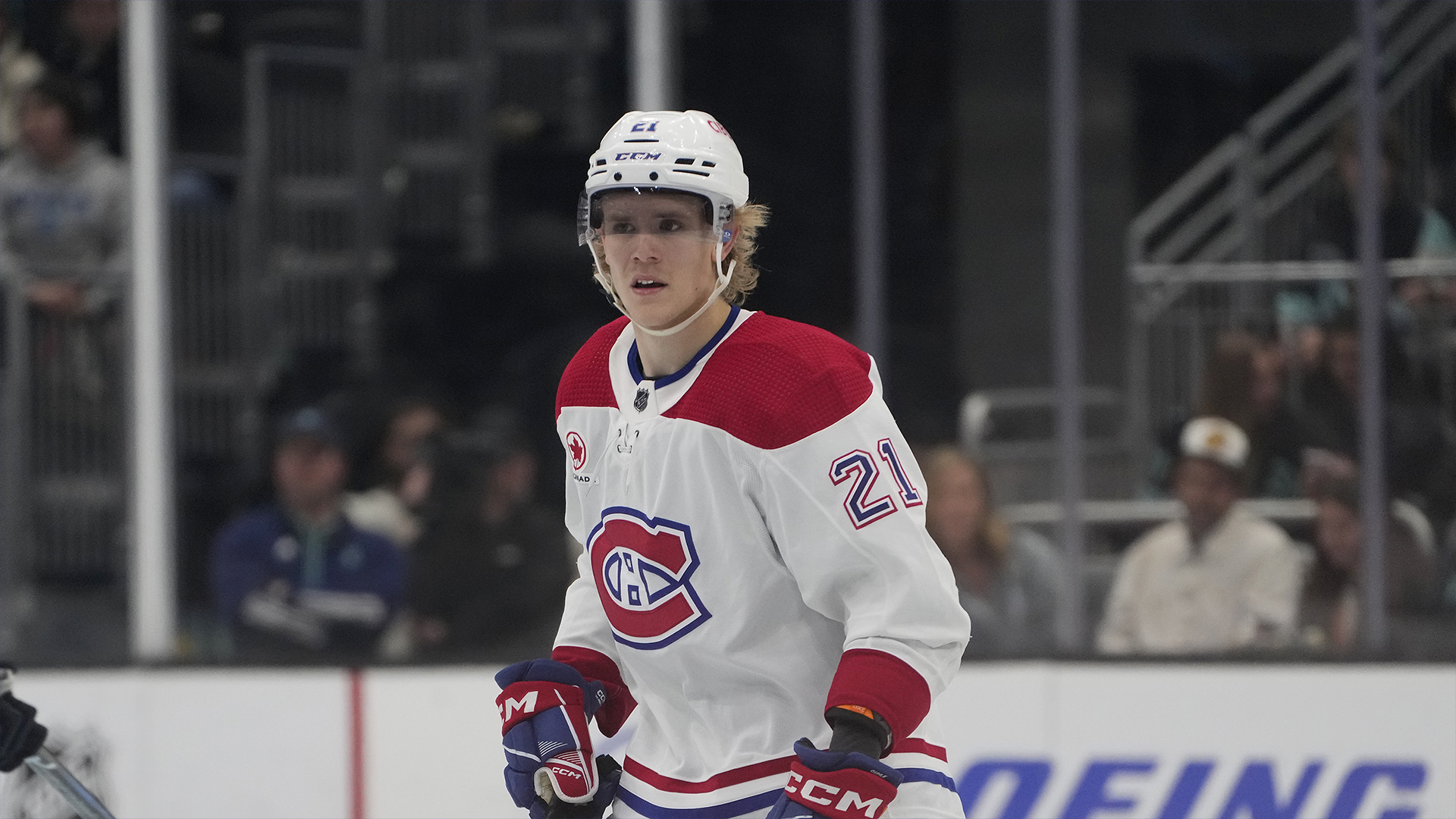 Le défenseur Kaiden Guhle des Canadiens de Montréal.