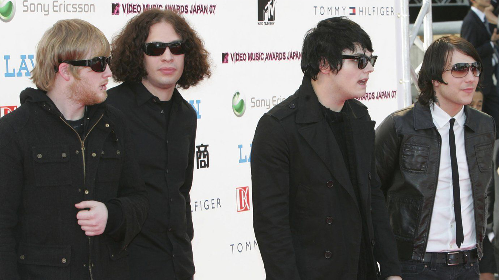 Les membres du groupe My Chemical Romance arrivent à la cérémonie des MTV Video Music Awards Japan 2007 dans la ville de Saitama, près de Tokyo, le 26 mai 2007. (Archives)