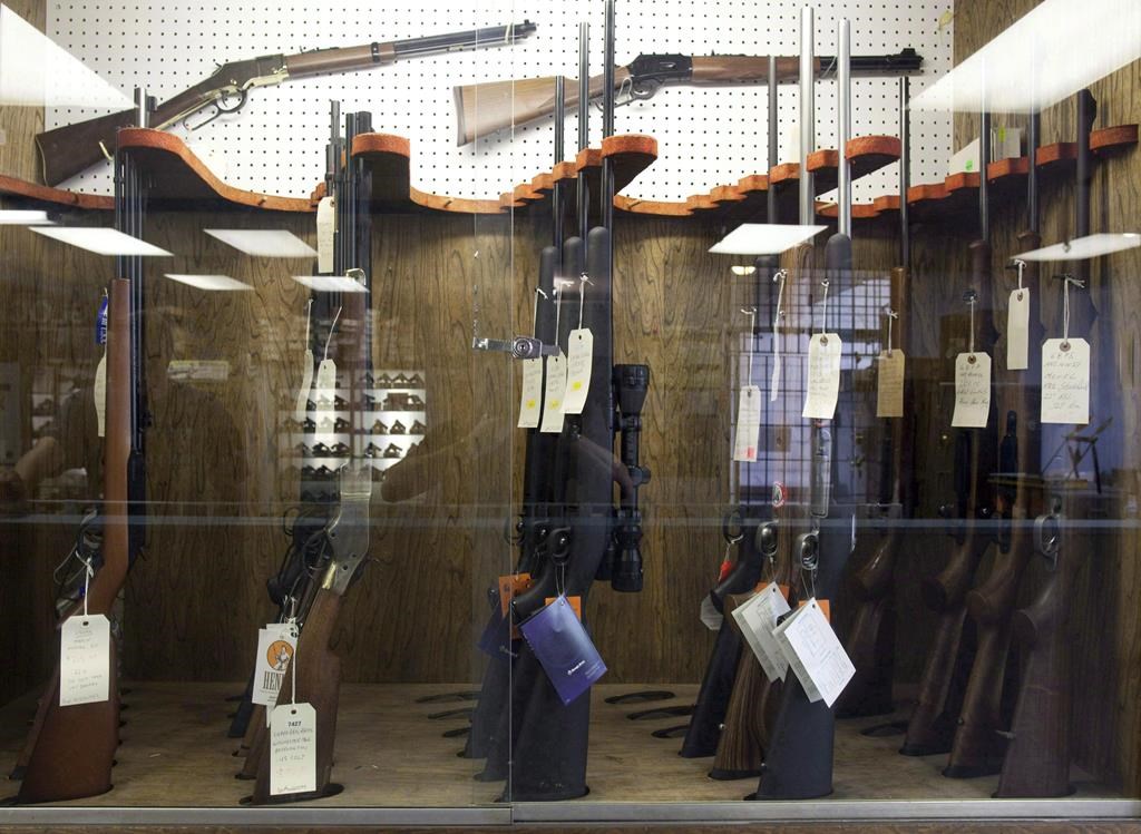 Hunting rifles are seen on display in a glass case at a gun and rifle store in downtown Vancouver, B.C., Wednesday, Sept. 15, 2010. Seven members of a parliamentary committee studying the Liberal gun bill have requested two special meetings to hear from witnesses on the government's proposed definition of an assault-style firearm. THE CANADIAN PRESS/Jonathan Hayward