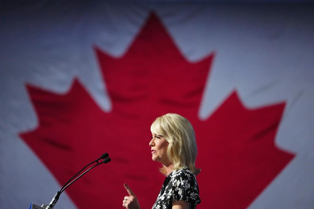 Conservative MP Candice Bergen speaks at the Conservative Party of Canada leadership vote, in Ottawa, Saturday, Sept. 10, 2022. Former Conservative interim leader and longtime Manitoba member of Parliament Candice Bergen has announced she is stepping down. THE CANADIAN PRESS/Sean Kilpatrick