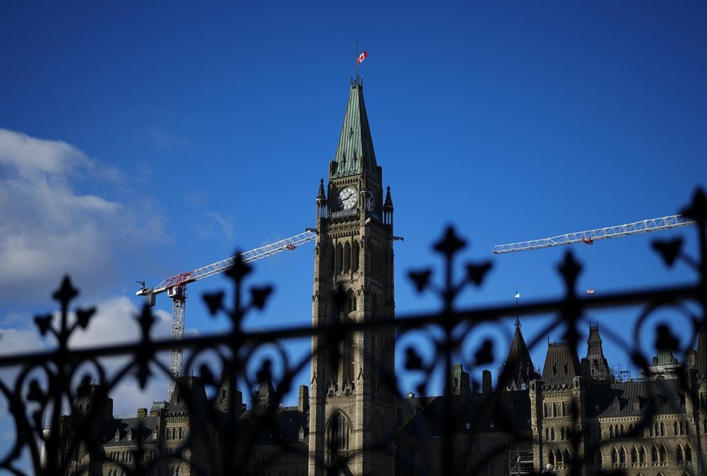 The federal government posted a deficit of $19.1 billion for the first eight months of its 2023-24 fiscal year. The Peace Tower of Parliament Hill is shown in Ottawa, Wednesday, Dec. 13, 2023. THE CANADIAN PRESS/Sean Kilpatrick</div>