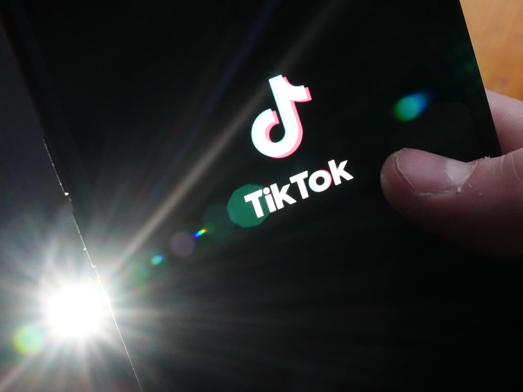 The TikTok startup page is displayed on an iPhone in Ottawa on Monday, Feb. 27, 2023. Canadian TikTok creators fear that the federal government's recent decision to shut down the app's Canadian business arm will erode their support system and limit their earning potential. THE CANADIAN PRESS/Sean Kilpatrick