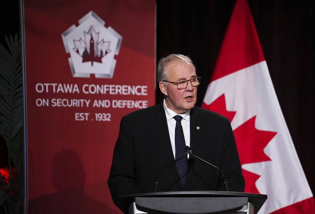 National Defence Minister Bill Blair speaks during the Ottawa Conference on Security and Defence in Ottawa on Thursday, March 7, 2024. THE CANADIAN PRESS/Sean Kilpatrick