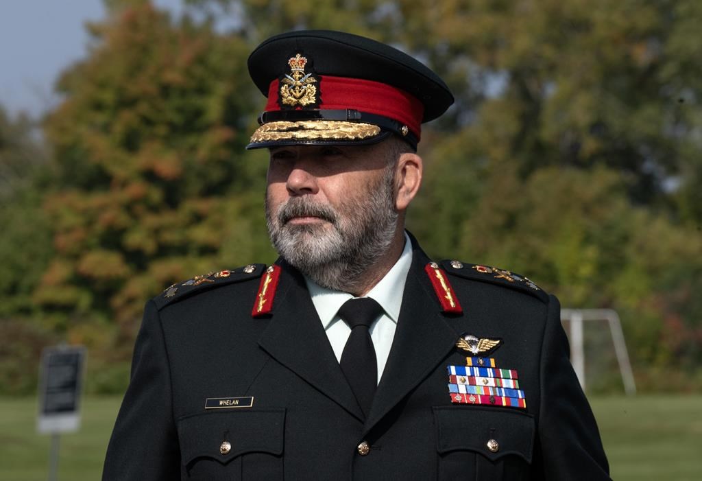 Lt.-Gen. Steven Whelan makes his way to a court martial proceedings, Thursday, Sept. 28, 2023 in Gatineau, Que. 
A former military leader accused of sexual misconduct during the 2021 scandal is suing the federal government, the Armed Forces and his accuser THE CANADIAN PRESS/Adrian Wyld