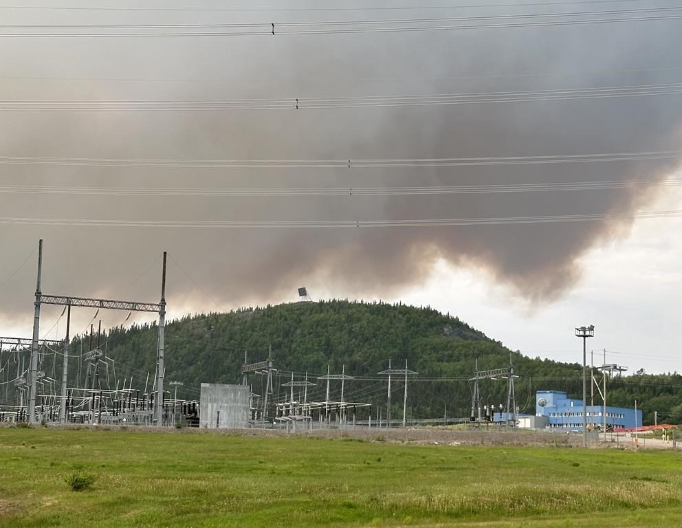 Forest fire smoke blankets the sky near Churchill Falls, in central Labrador, on June 19, 2024 in a handout photo. THE CANADIAN PRESS/Robert Dawe **MANDATORY CREDIT**