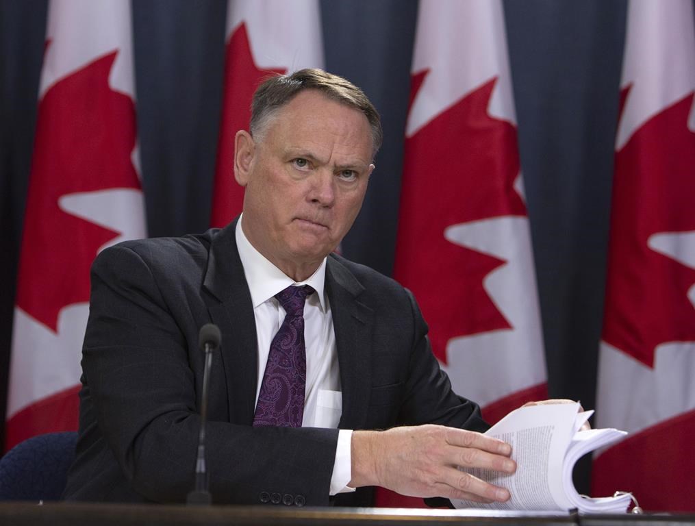 David McGuinty, président du Comité des parlementaires sur la sécurité nationale et le renseignement, tient une conférence de presse, à Ottawa, le jeudi 12 mars 2020.