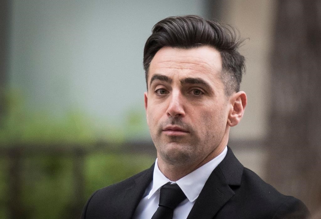 Canadian musician Jacob Hoggard arrives at the Toronto courthouse on Thursday, October 20, 2022. 
THE CANADIAN PRESS/ Tijana Martin