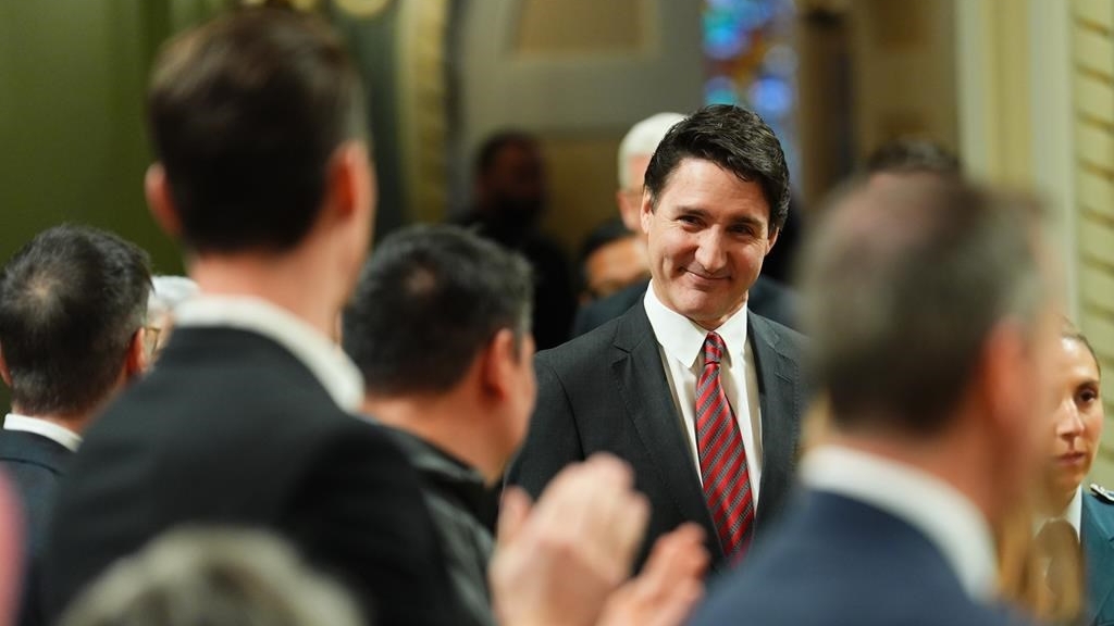 Prime Minister Justin Trudeau arrives at a cabinet swearing-in ceremony at Rideau Hall in Ottawa, Friday, Dec. 20, 2024. THE CANADIAN PRESS/Sean Kilpatrick